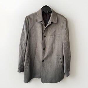Paul Fredrick Blazer LT Wool Black Gray Stripe 33long 25pit